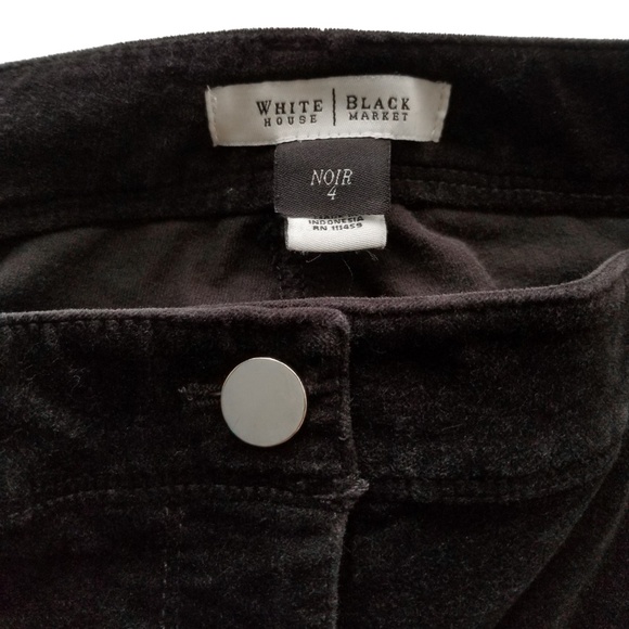 WHBM Black Velour Noir Slim Leg Pants 4 - Picture 5 of 5